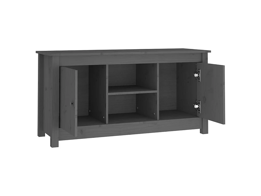 Meuble TV Gris 103x36,5x52 cm Bois de pin massif
