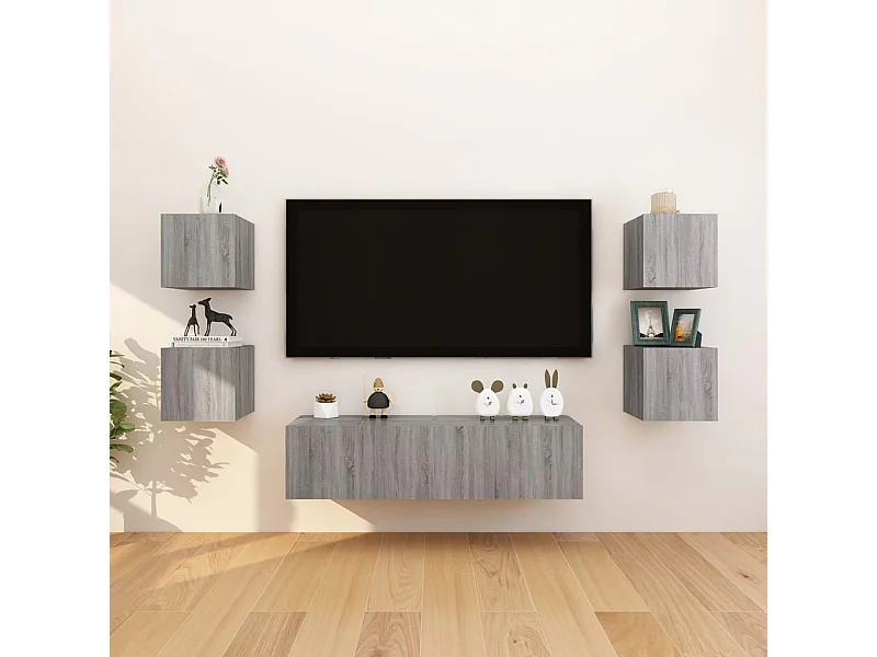 Meubles TV muraux 8 pcs Sonoma gris 30,5x30x30 cm