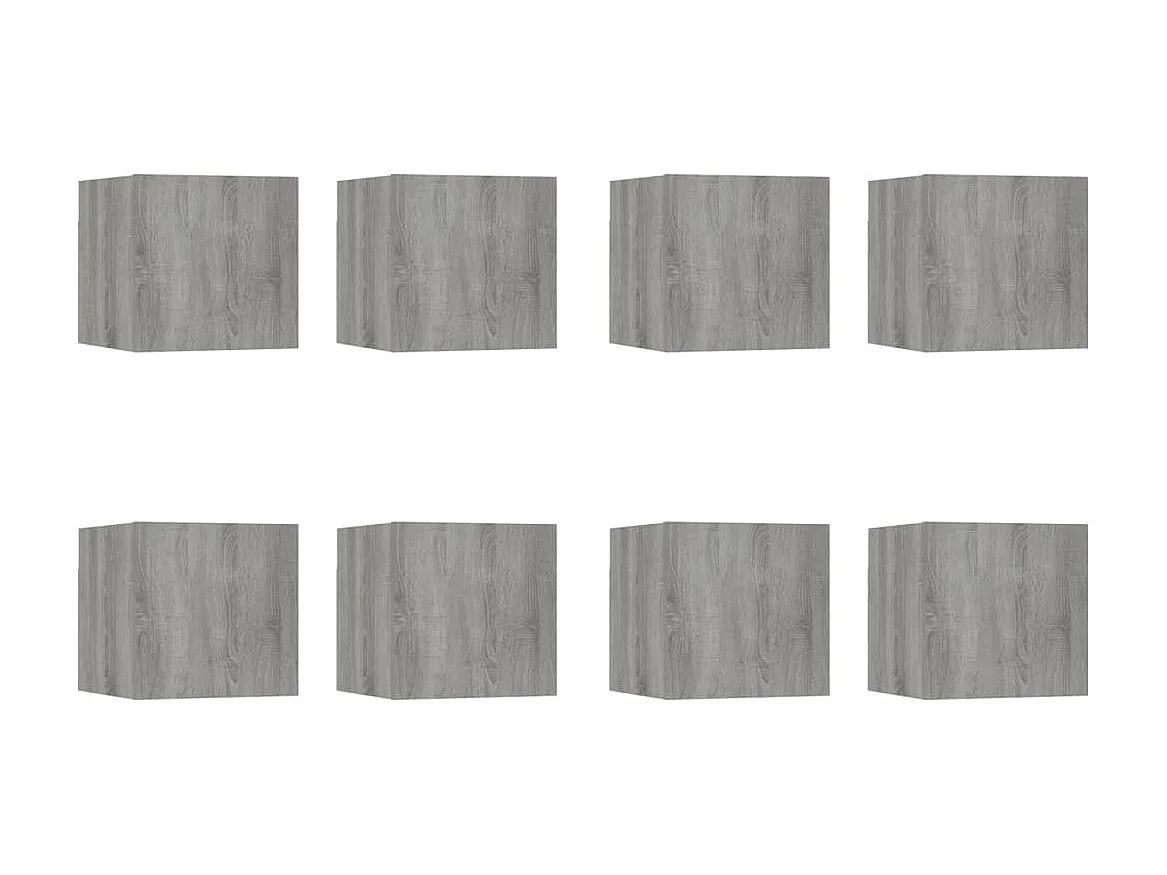 Wand TV-meubels 8 stuks Sonoma grijs 30,5x30x30 cm