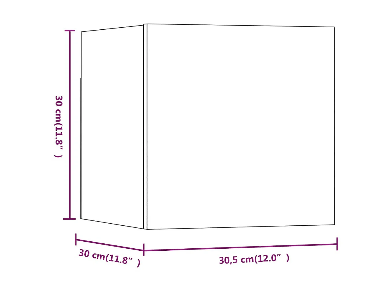 Wand-TV-Einheiten 8 Stück Sonoma grau 30,5x30x30 cm
