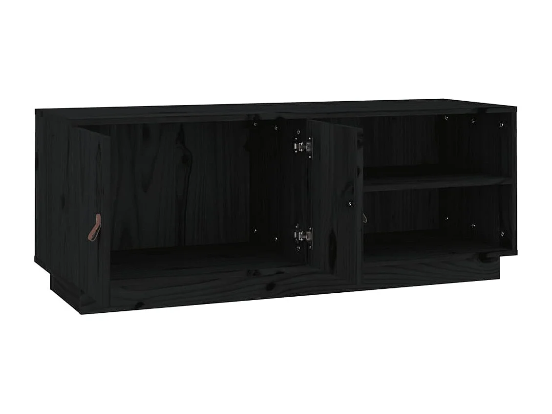 Meuble TV Noir 105x34x40 cm Bois de pin massif