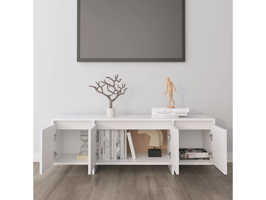 Mobile TV bianco 120x30x40,5 cm in truciolare