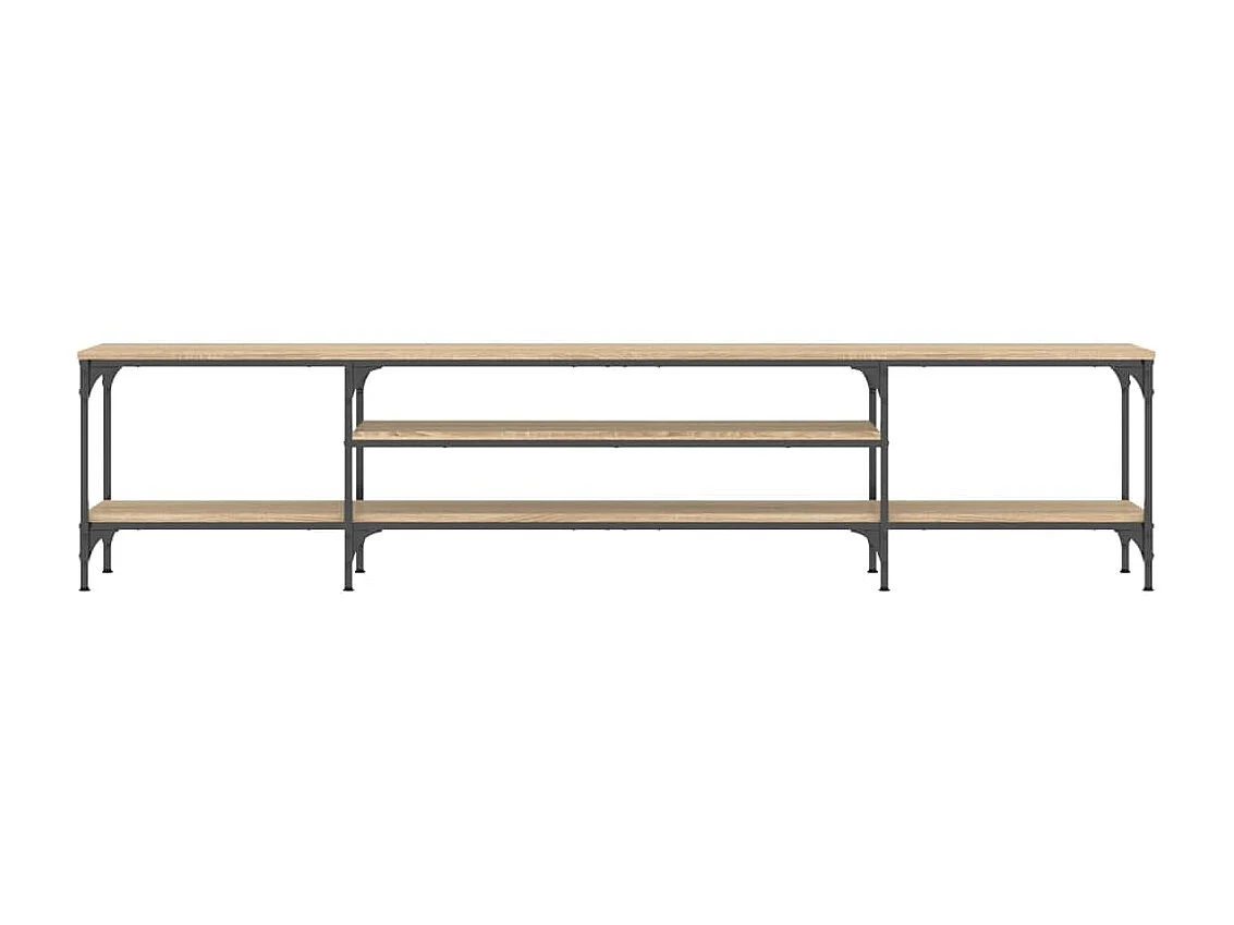 Meuble TV chêne sonoma 201x35x45 cm bois d'ingénierie et fer