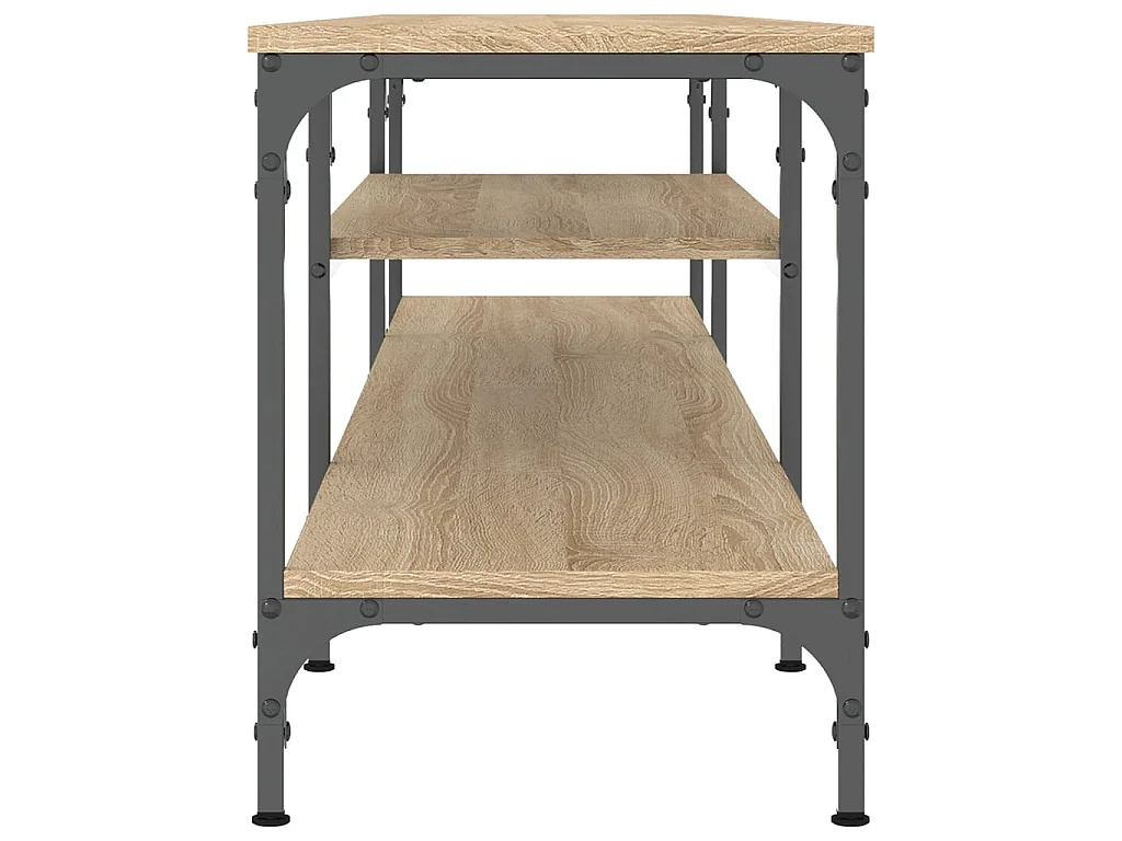 Meuble TV chêne sonoma 201x35x45 cm bois d'ingénierie et fer