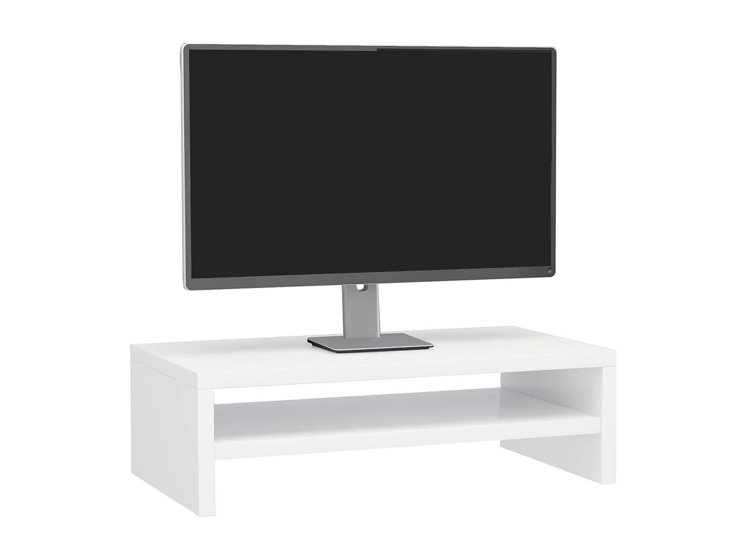 Soporte para monitor Aglomerado blanco brillante 42 x 24 x 13 cm