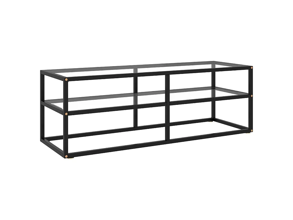 Zwart TV-meubel met gehard glas 120x40x40 cm