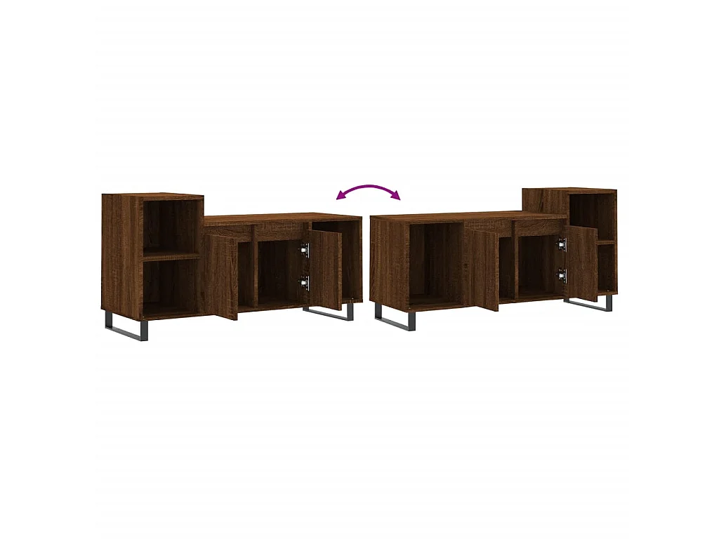 Mueble TV Roble marrón 100x35x55 cm Madera contrachapada