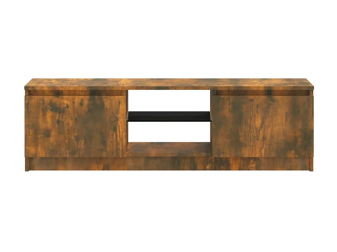 Móvel de TV com luzes LED carvalho fumado 120x30x35,5 cm