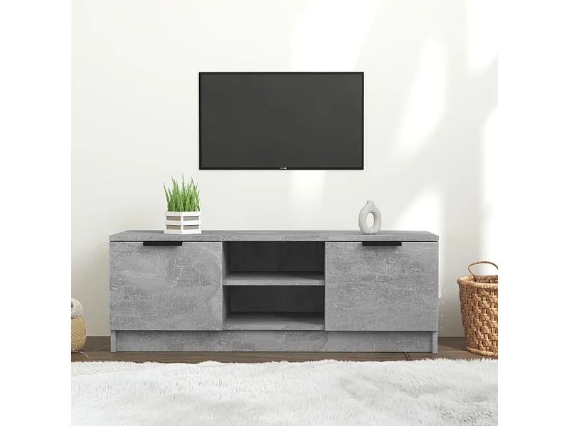 Mobile TV Grigio cemento 102x35x36,5 cm MDF