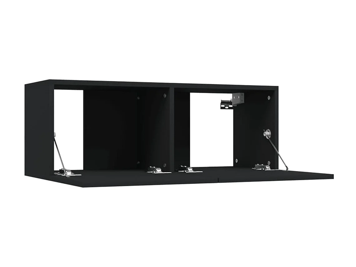 Móveis de TV 2 unidades preto 80x30x30 cm madeira trabalhada