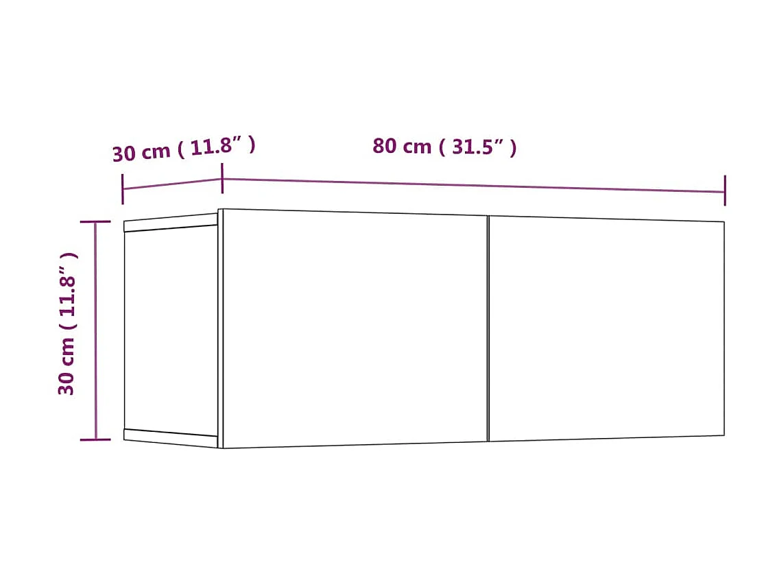 Móveis de TV 2 unidades preto 80x30x30 cm madeira trabalhada