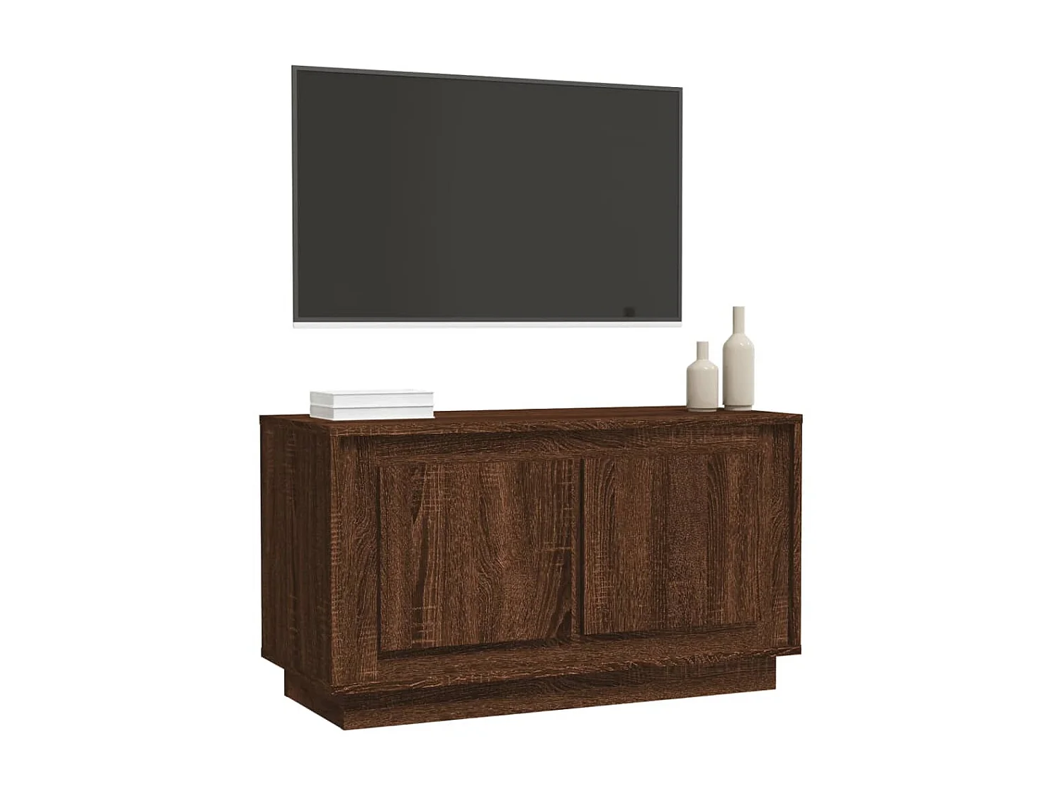 Mueble TV roble marrón 80x35x45 cm madera contrachapada