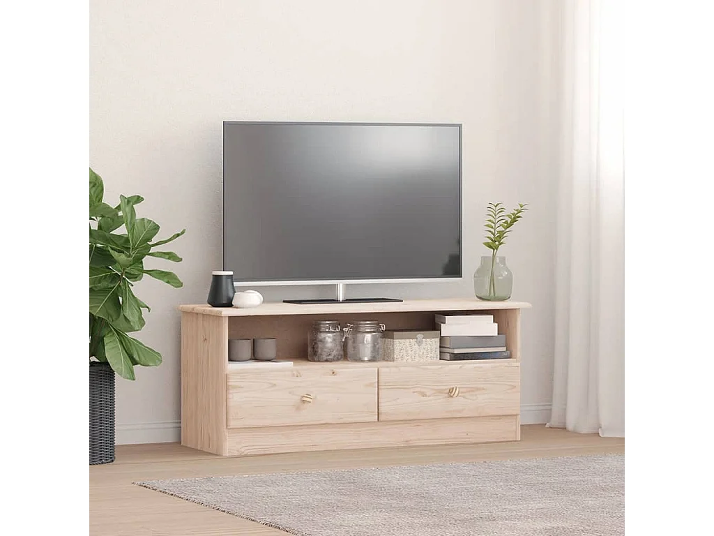 Meuble TV avec tiroirs ALTA 100x35x41 cm bois massif de pin