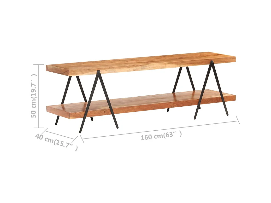 TV-meubel 160x40x50 cm Massief acaciahout