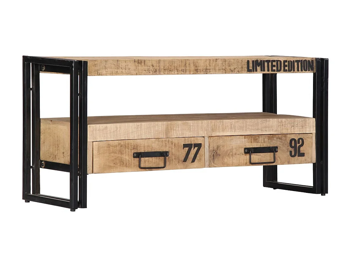 Mobile TV 100x30x45 cm Legno massello di mango