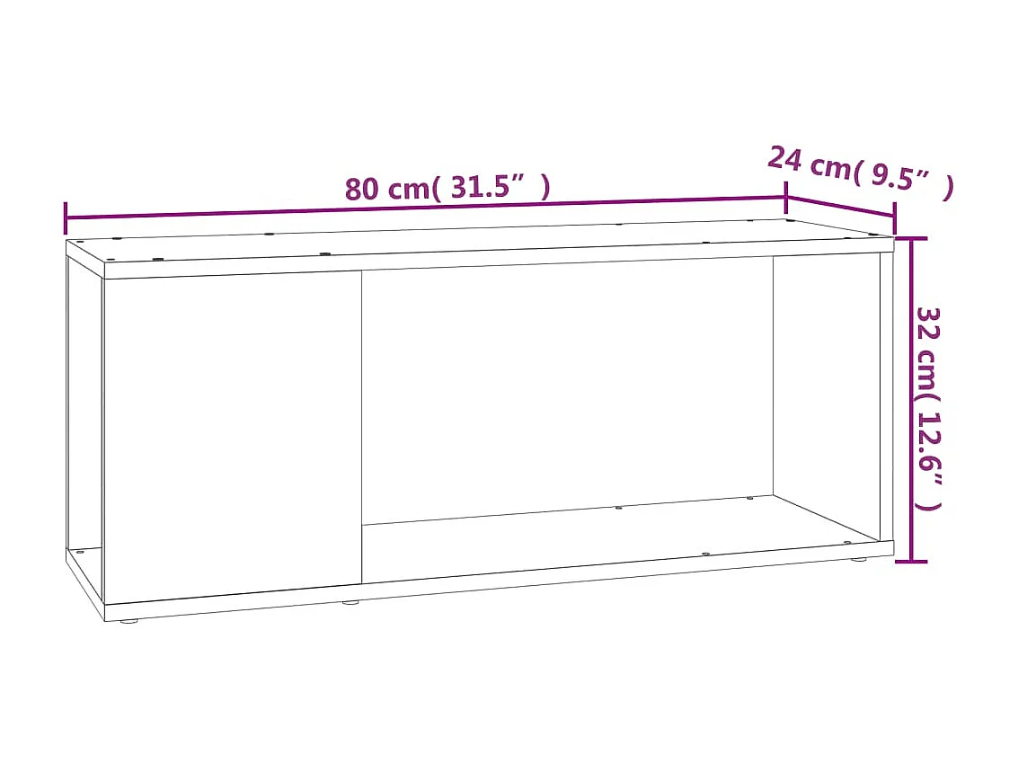 Mueble TV de aglomerado 80x24x32 cm negro