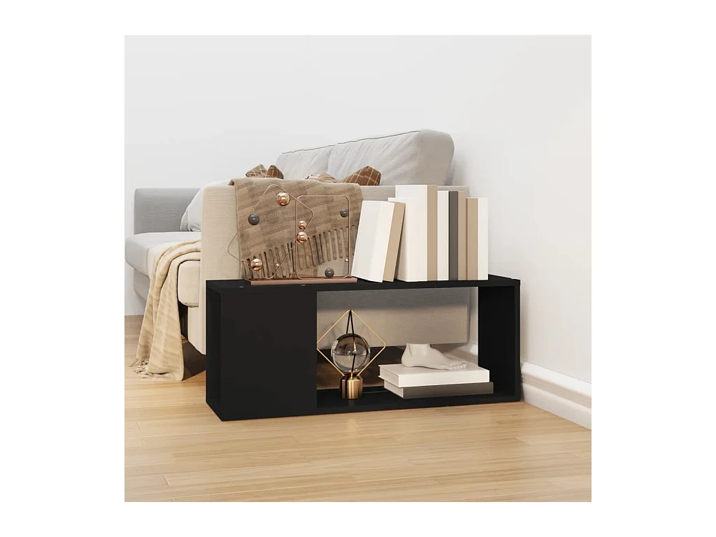 Meuble TV Noir 80x24x32 cm Aggloméré