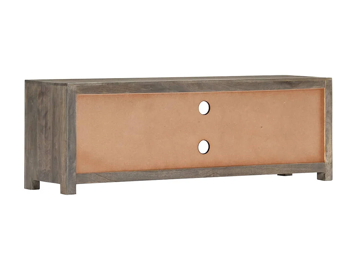 Meuble TV Gris 120 x 30 x 40 cm Bois massif de manguier