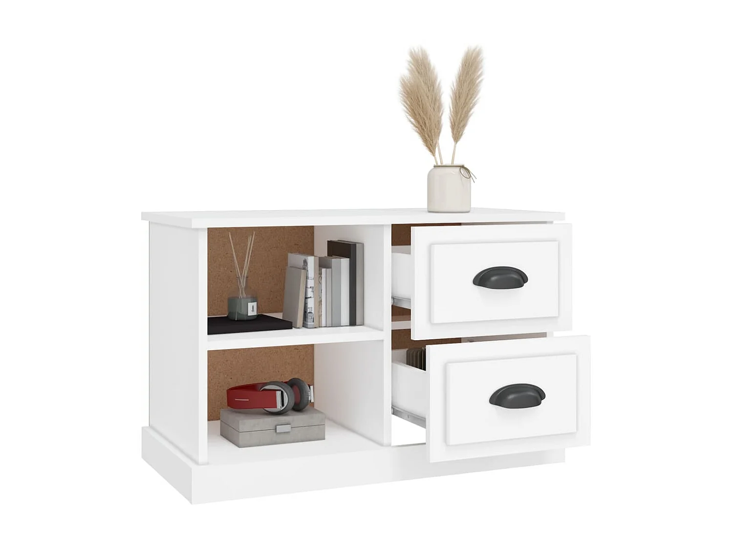 Meuble TV blanc 73x35,5x47,5 cm bois d'ingénierie