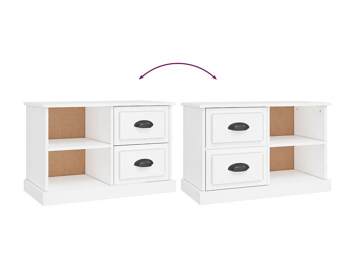 Meuble TV blanc 73x35,5x47,5 cm bois d'ingénierie