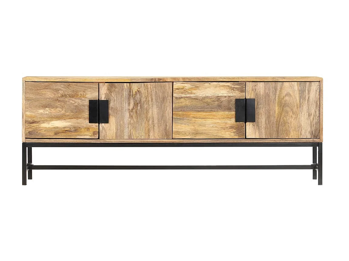 Meuble TV 140x30x50 cm Bois massif de manguier