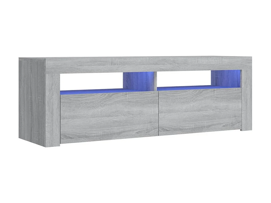 Meuble TV avec lumières LED sonoma gris 120x35x40 cm