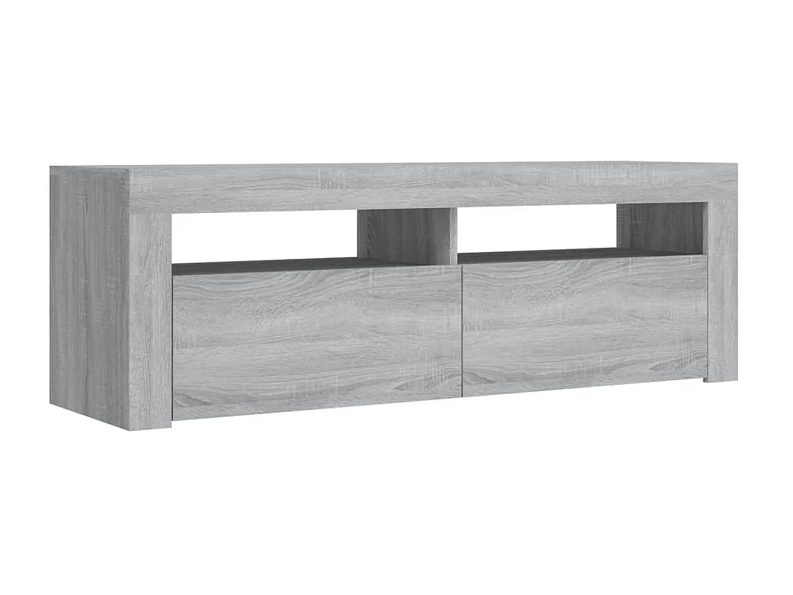 Mobile TV con luci LED sonoma grigio 120x35x40 cm