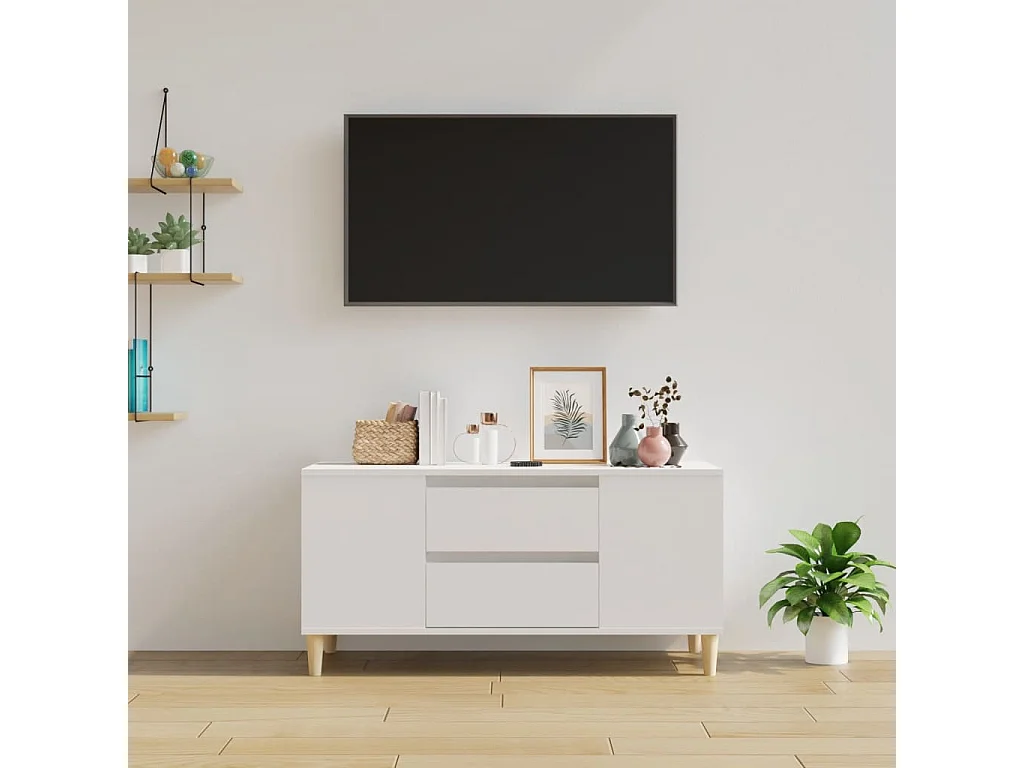 Mobile TV bianco 102x44,5x50 cm MDF