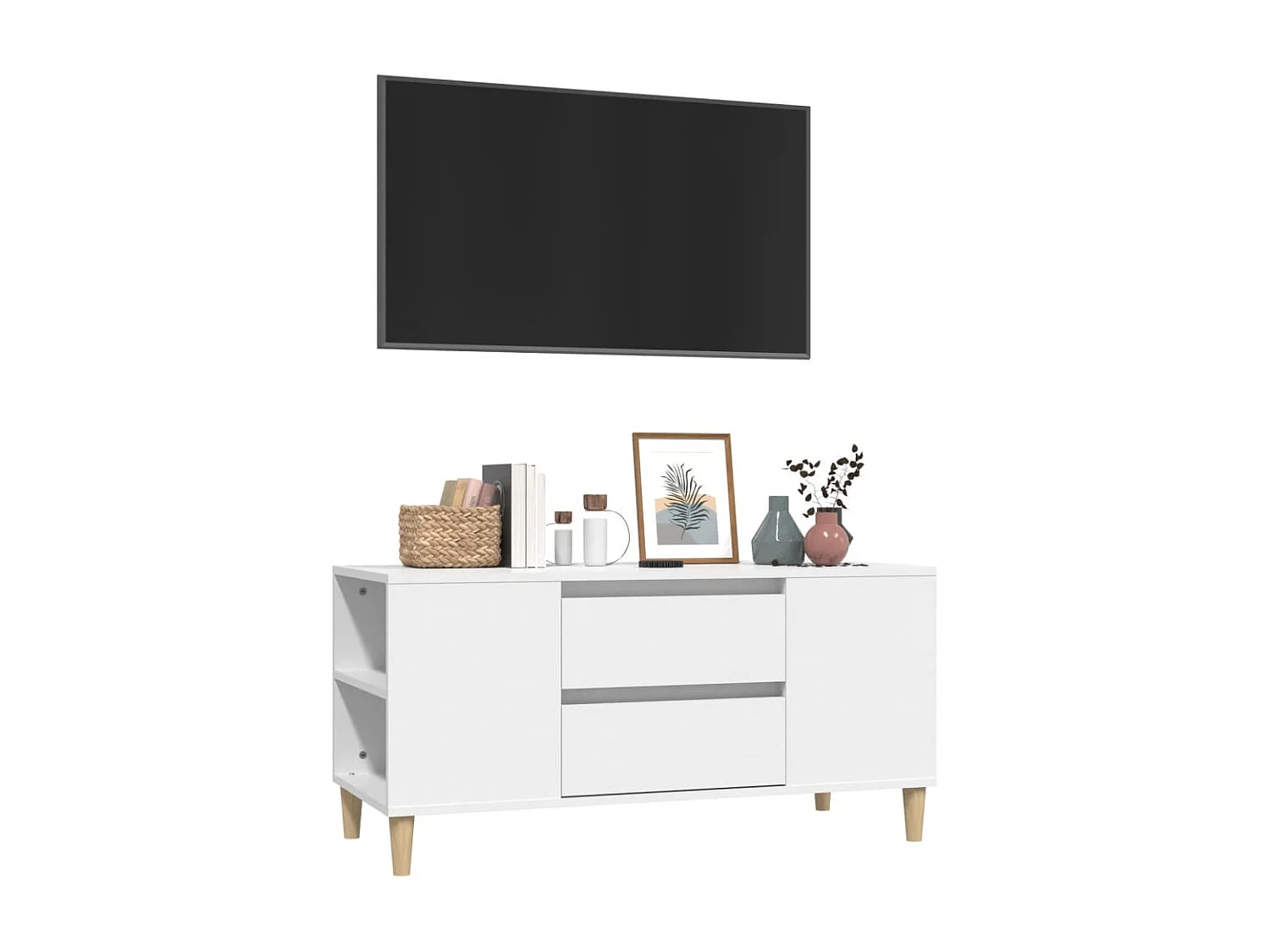 Mobile TV bianco 102x44,5x50 cm MDF