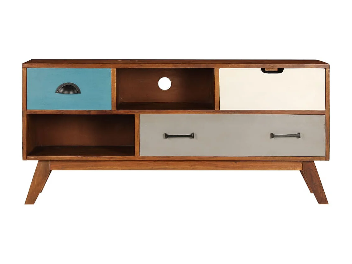 Meuble TV avec 3 tiroirs 110x35x50 cm Bois d'acacia solide