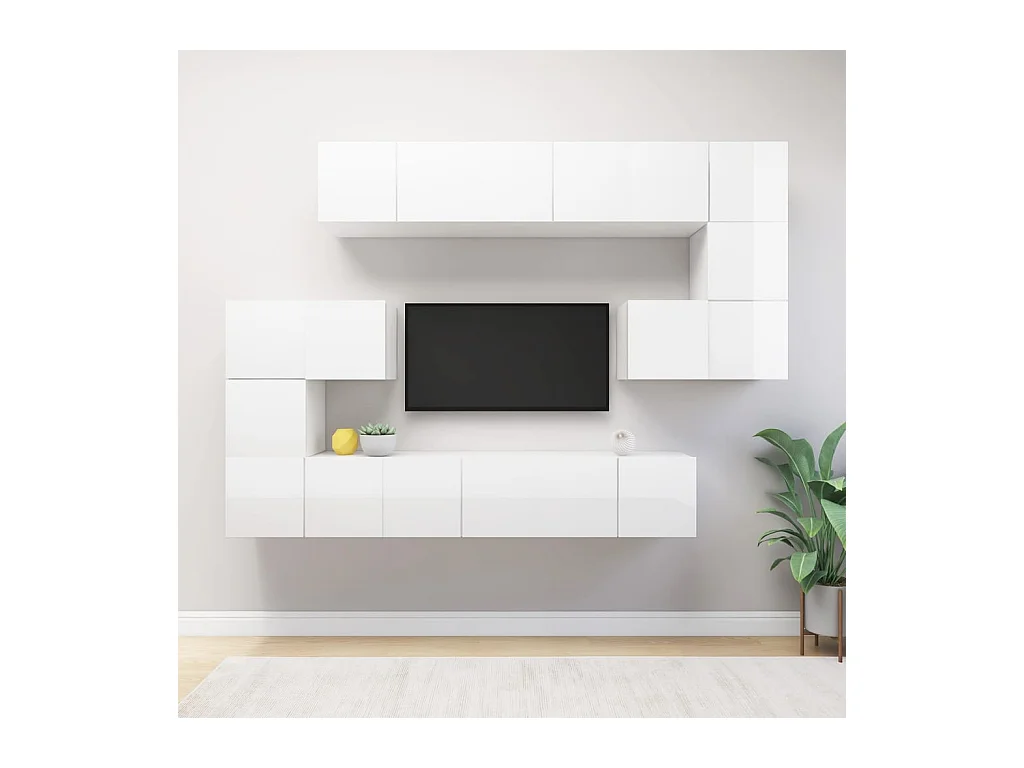 TV-kastenset 10-delig Spaanplaat Wit