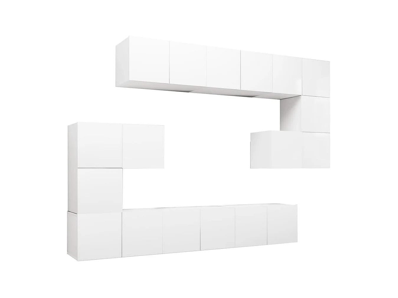 TV-kastenset 10-delig Spaanplaat Wit