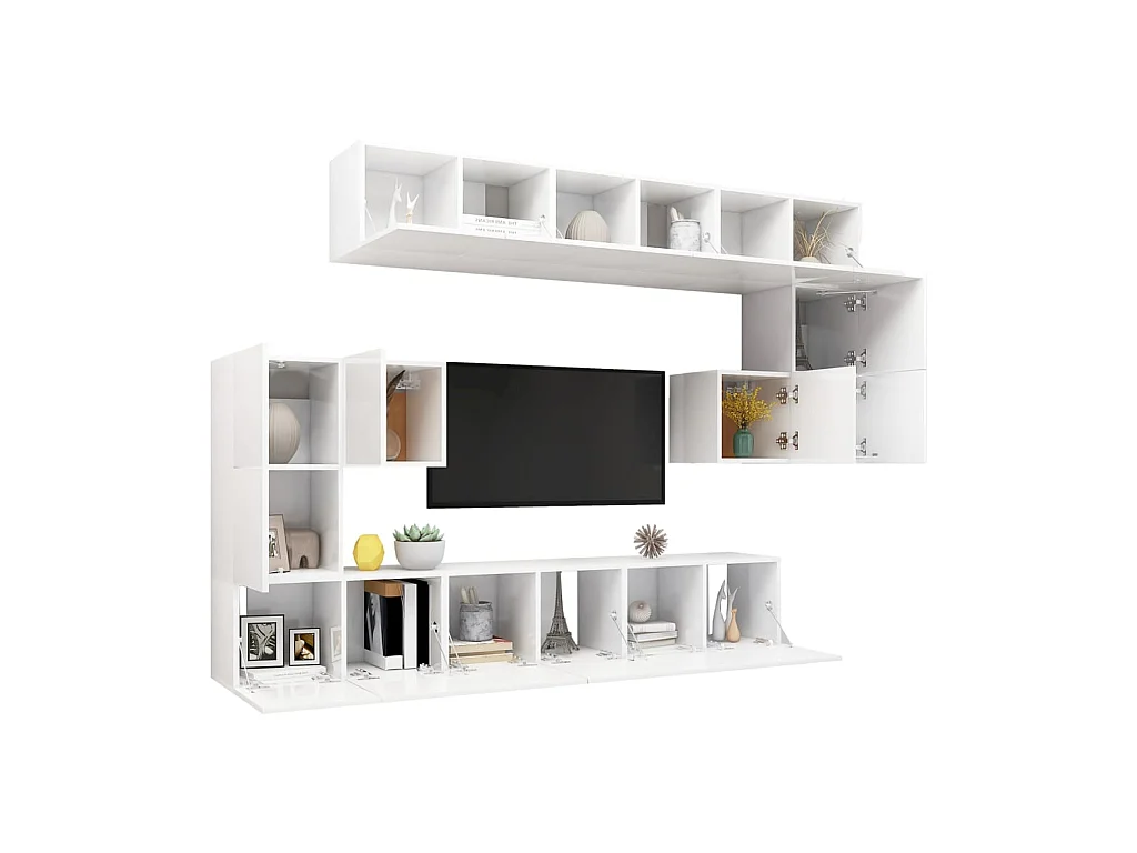 TV-kastenset 10-delig Spaanplaat Wit