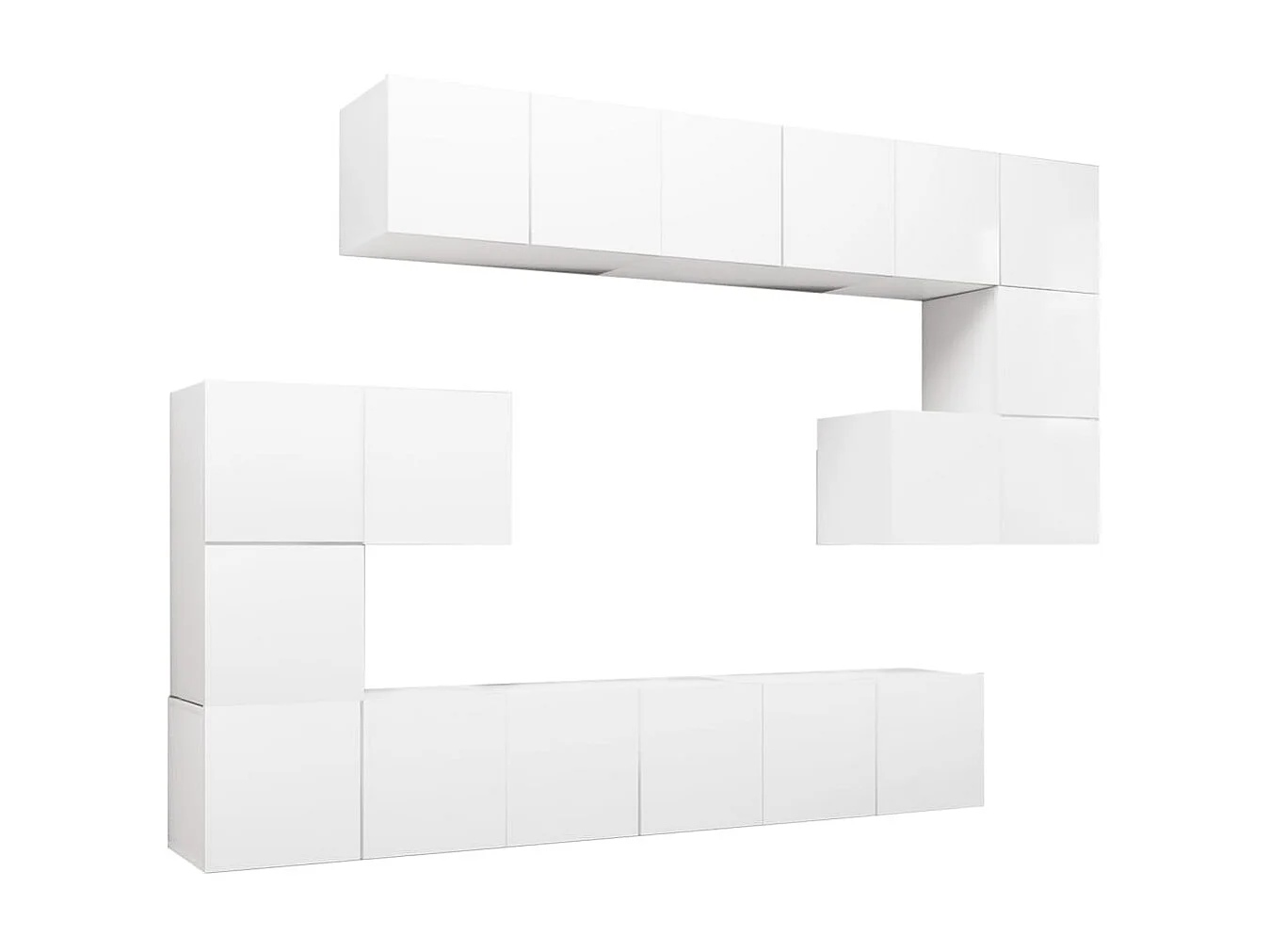 TV-kastenset 10-delig Spaanplaat Wit