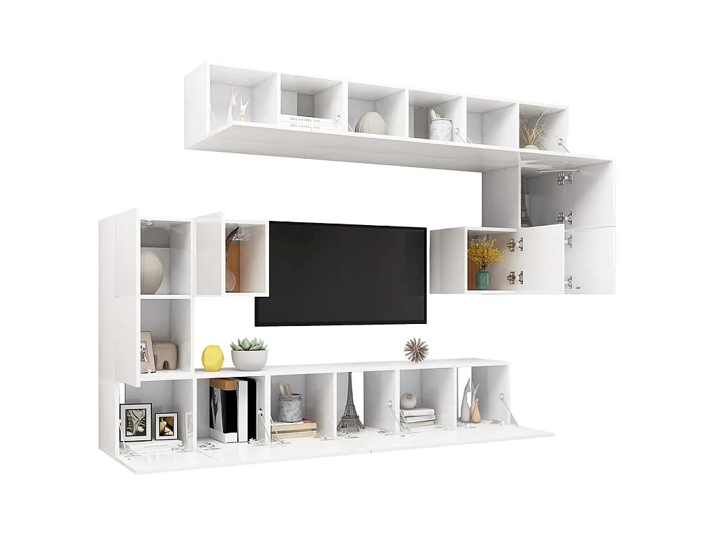 TV-kastenset 10-delig Spaanplaat Wit