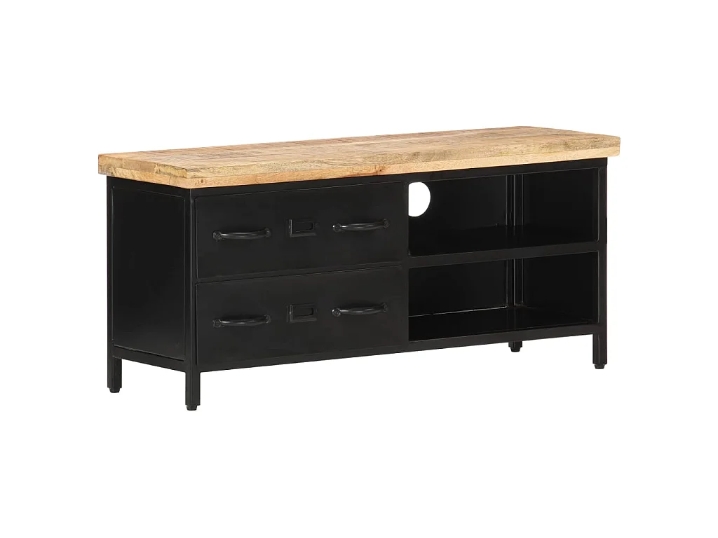 Meuble TV 90x30x41 cm Bois de manguier brut