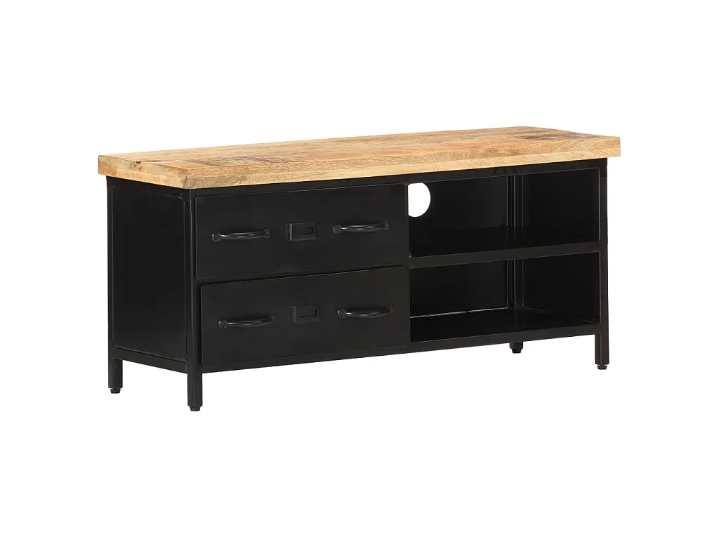 Meuble TV 90x30x41 cm Bois de manguier brut