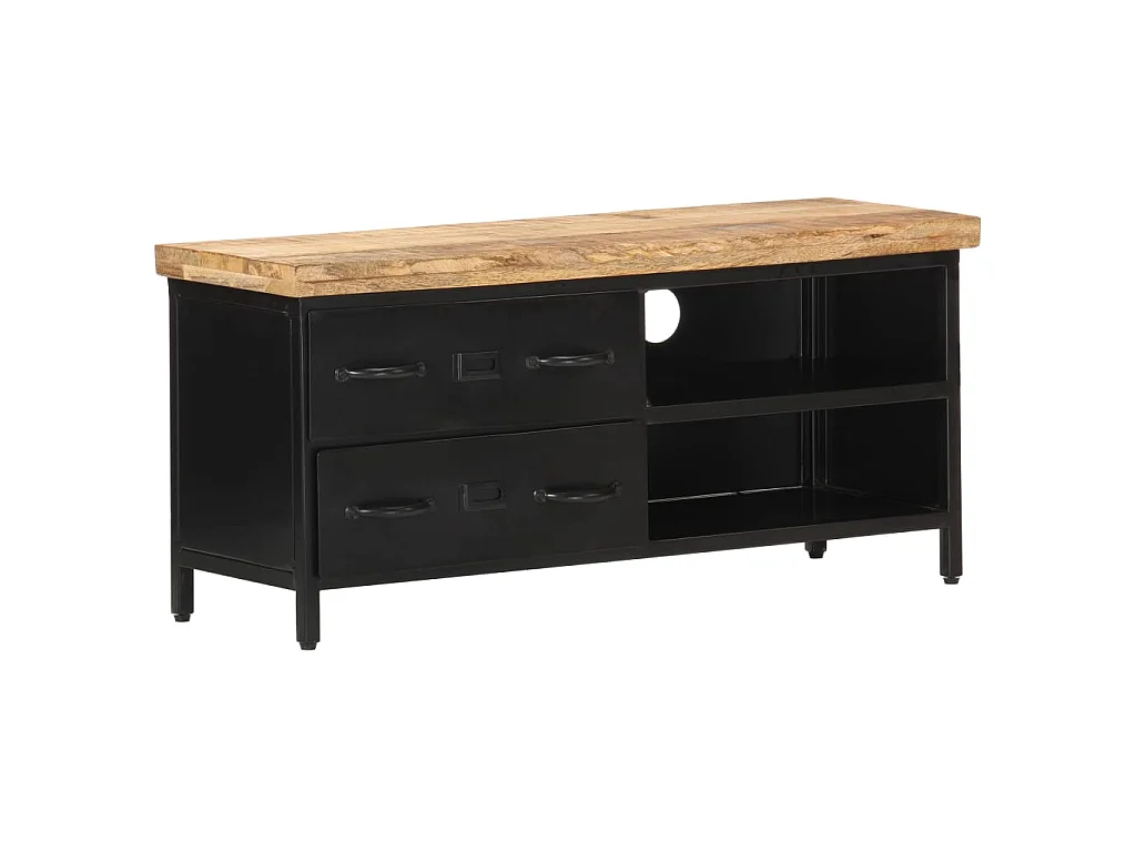 Meuble TV 90x30x41 cm Bois de manguier brut