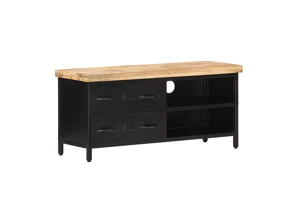 Meuble TV 90x30x41 cm Bois de manguier brut
