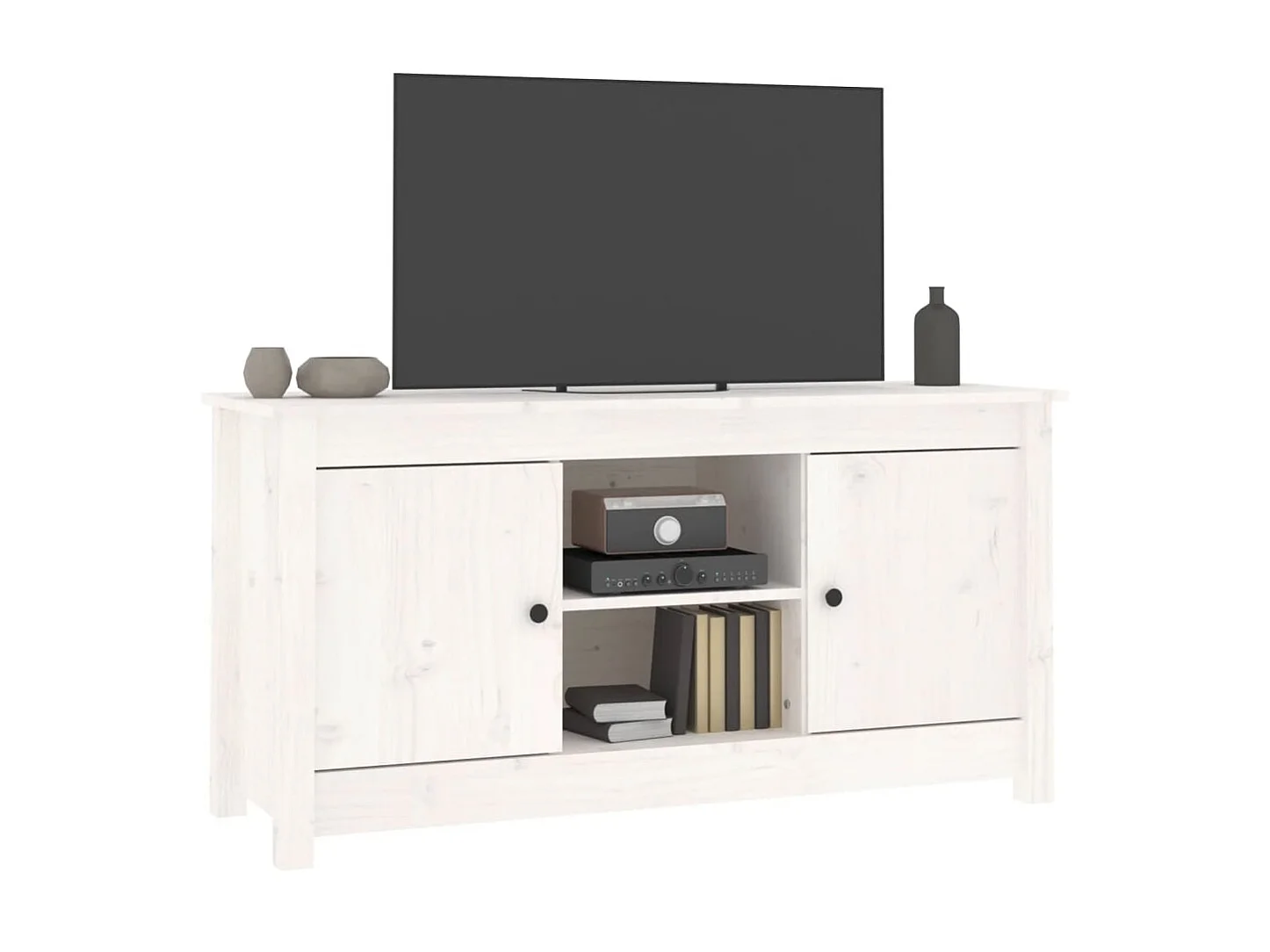 Mobile TV bianco 103x36,5x52 cm Legno di pino massiccio