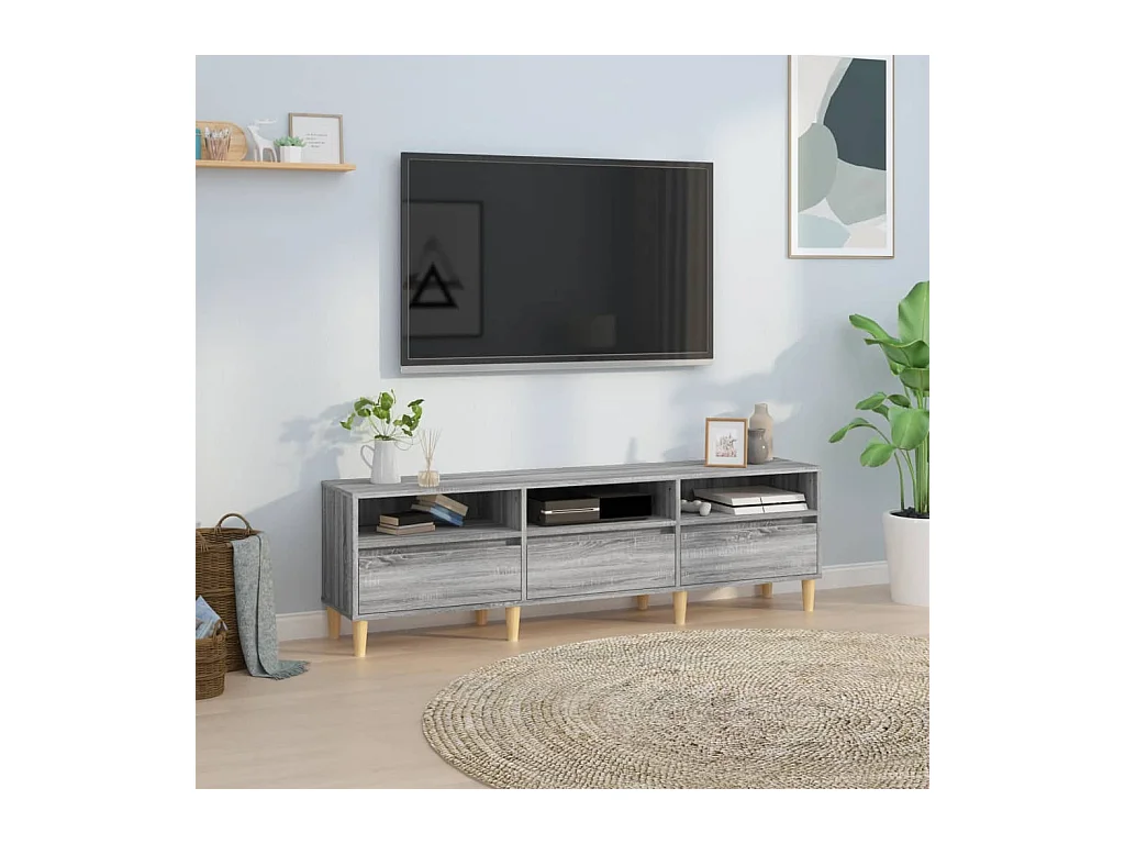Mobile TV Sonoma grigio 150x30x44,5 cm in derivati del legno