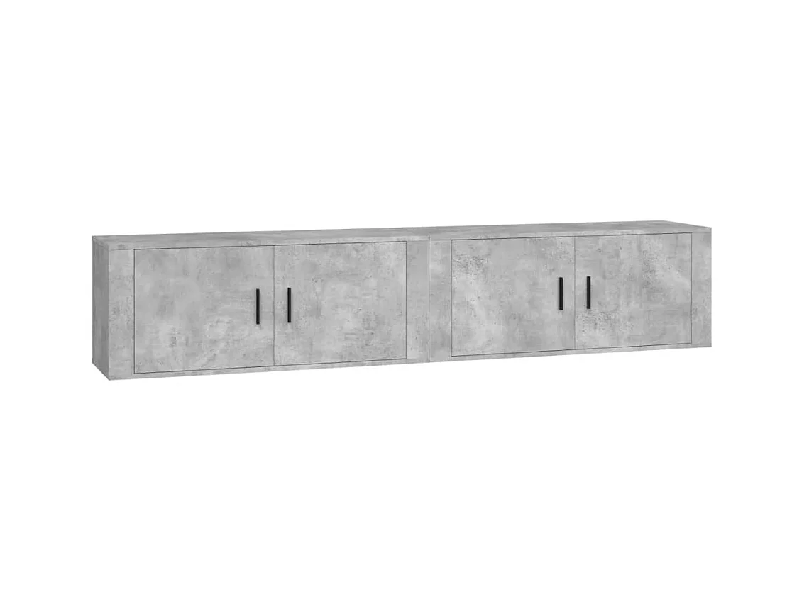Wandmontierte TV-Schränke 2 Stück betongrau 100x34,5x40 cm
