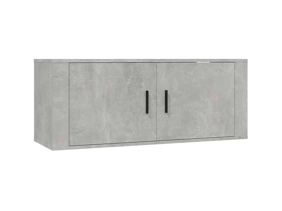 Wandmontierte TV-Schränke 2 Stück betongrau 100x34,5x40 cm