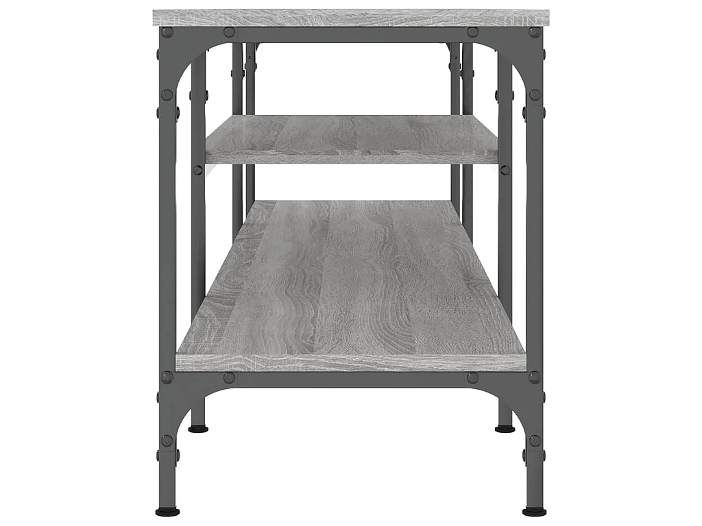 Meuble TV sonoma gris 161x35x45 cm bois d'ingénierie et fer