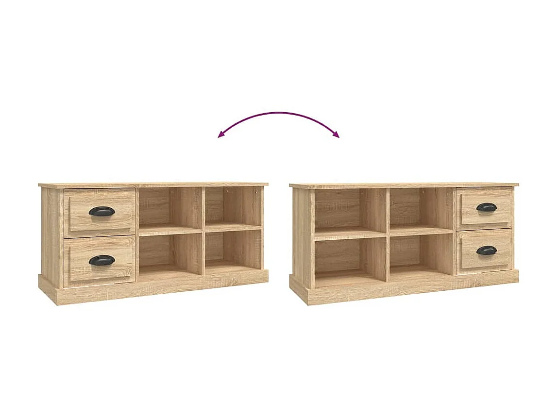 Meuble TV chêne sonoma 102x35,5x47,5 cm bois d'ingénierie