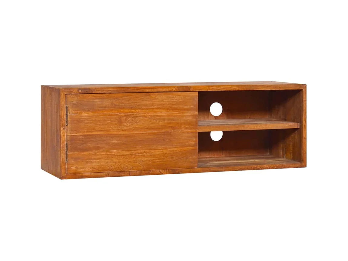 Meuble TV mural 90x30x30 cm Bois de teck massif