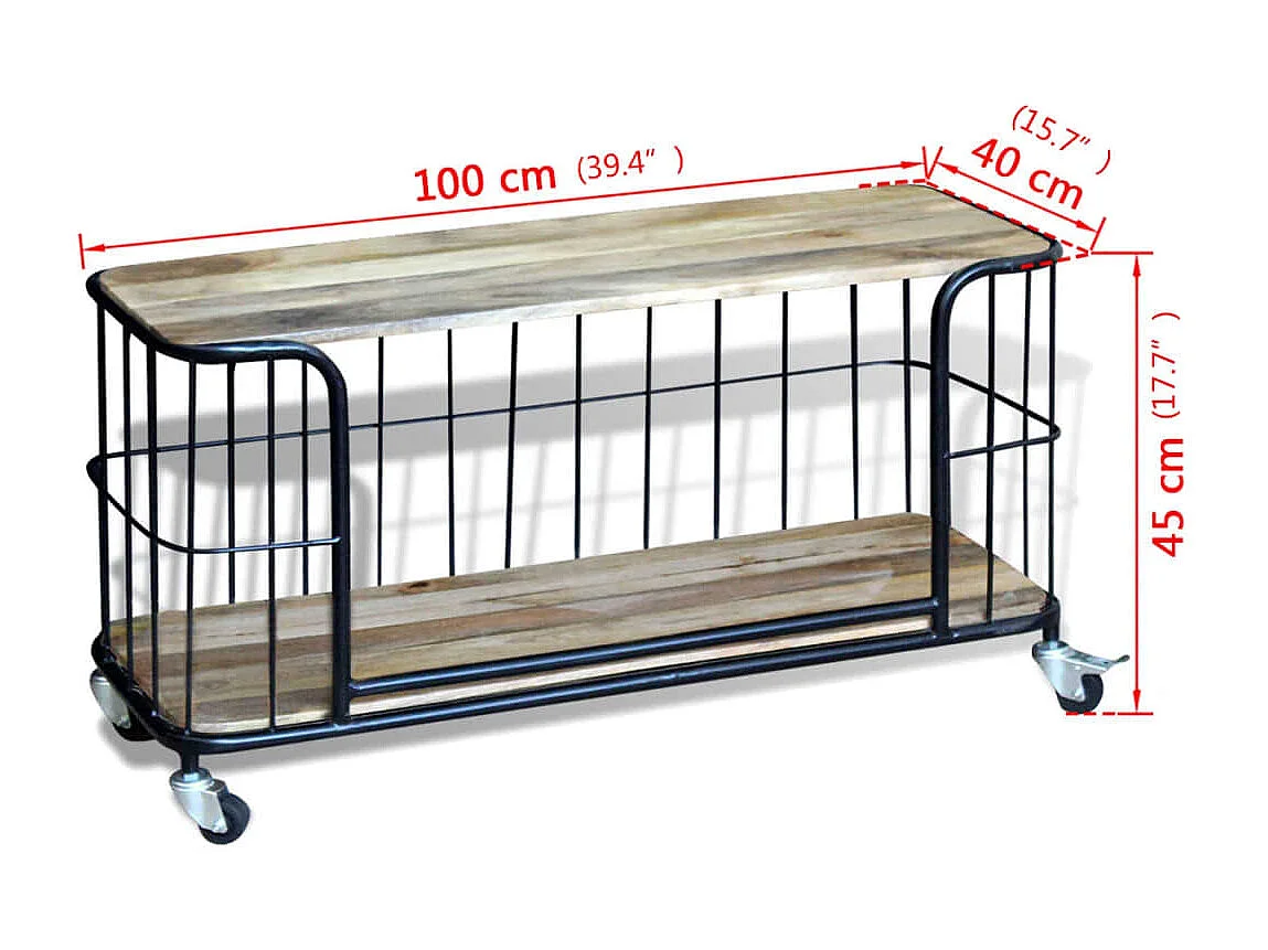 Móvel TV 100 x 40 x 45 cm Madeira maciça de mangueira