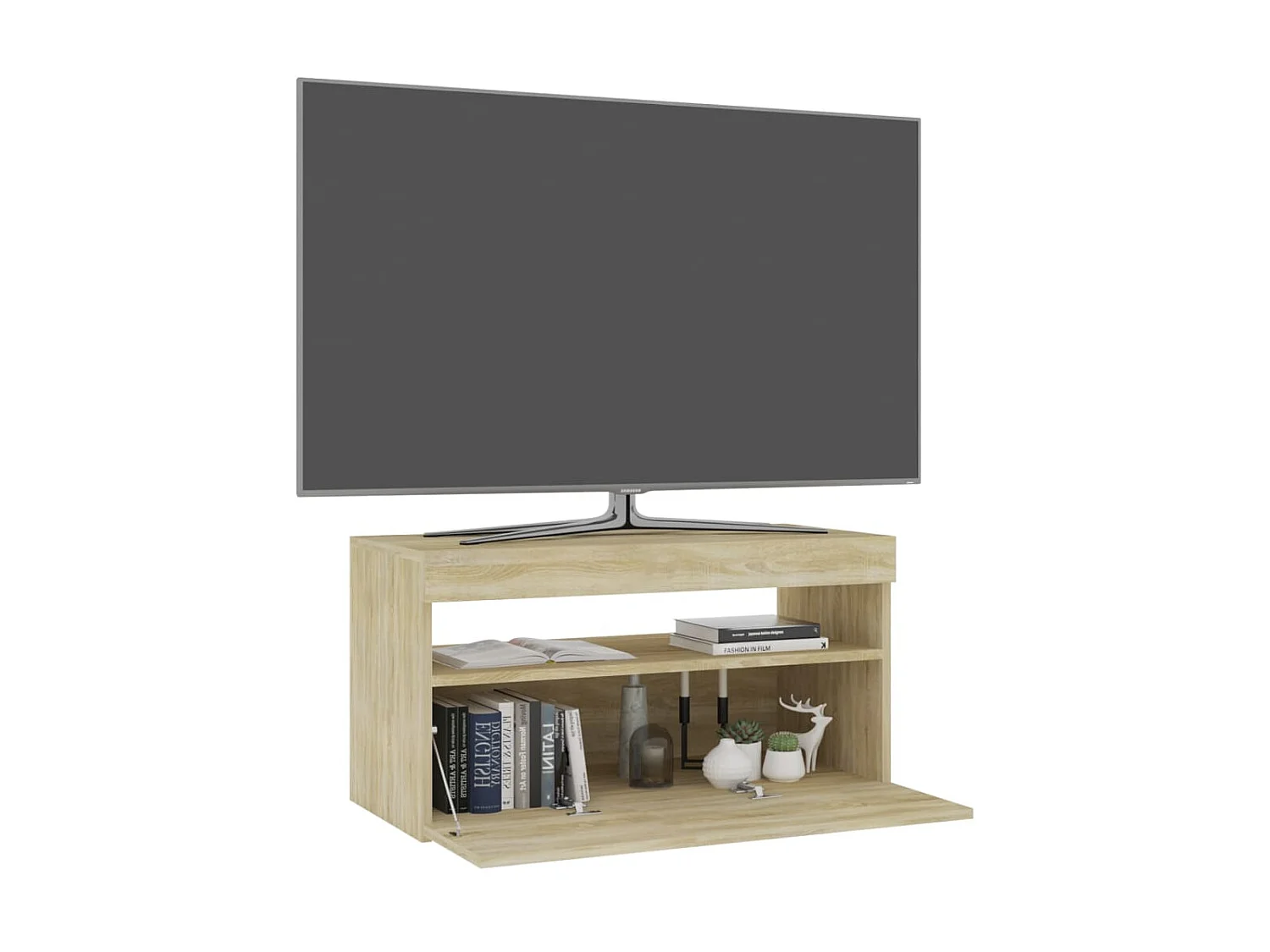 Mueble TV con luces LED roble Sonoma 75x35x40 cm
