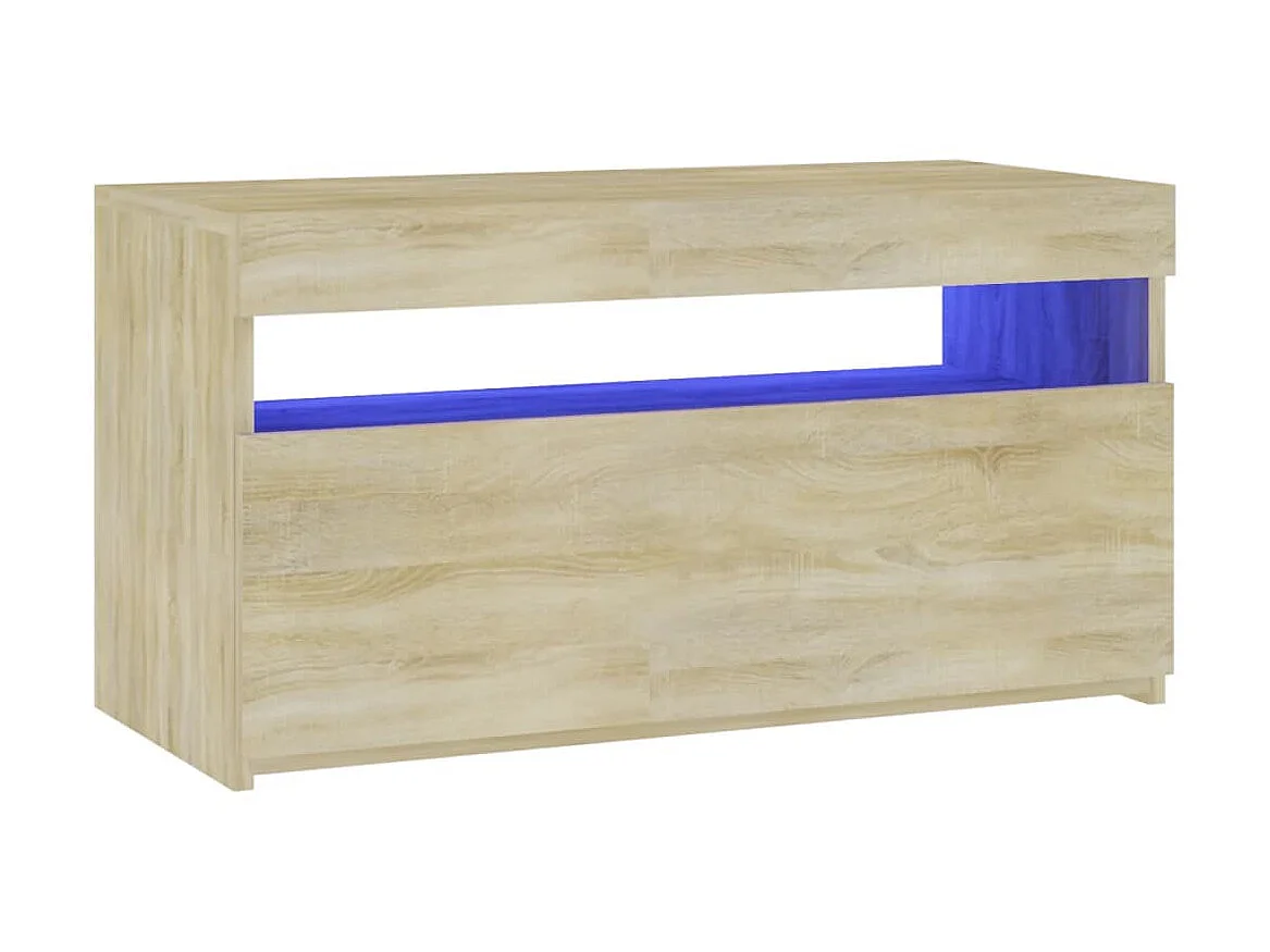Meuble TV avec lumières LED Chêne sonoma 75x35x40 cm