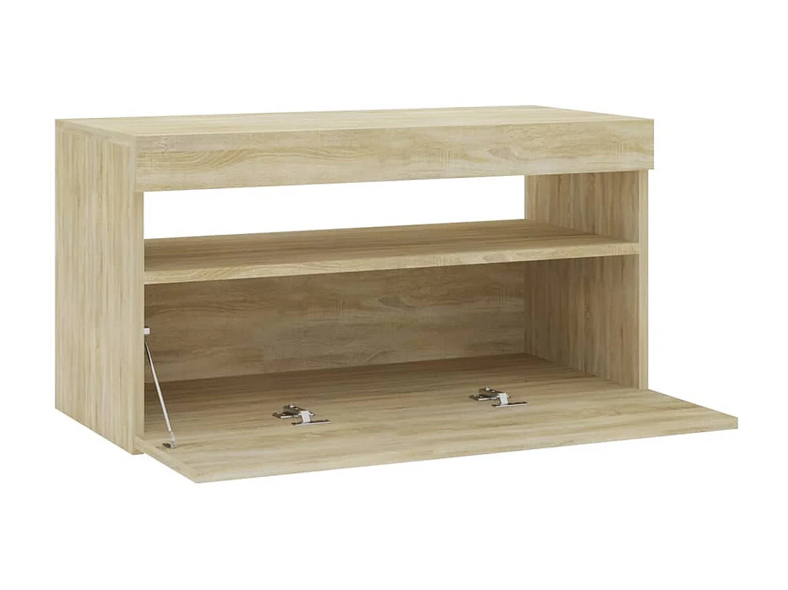 Meuble TV avec lumières LED Chêne sonoma 75x35x40 cm